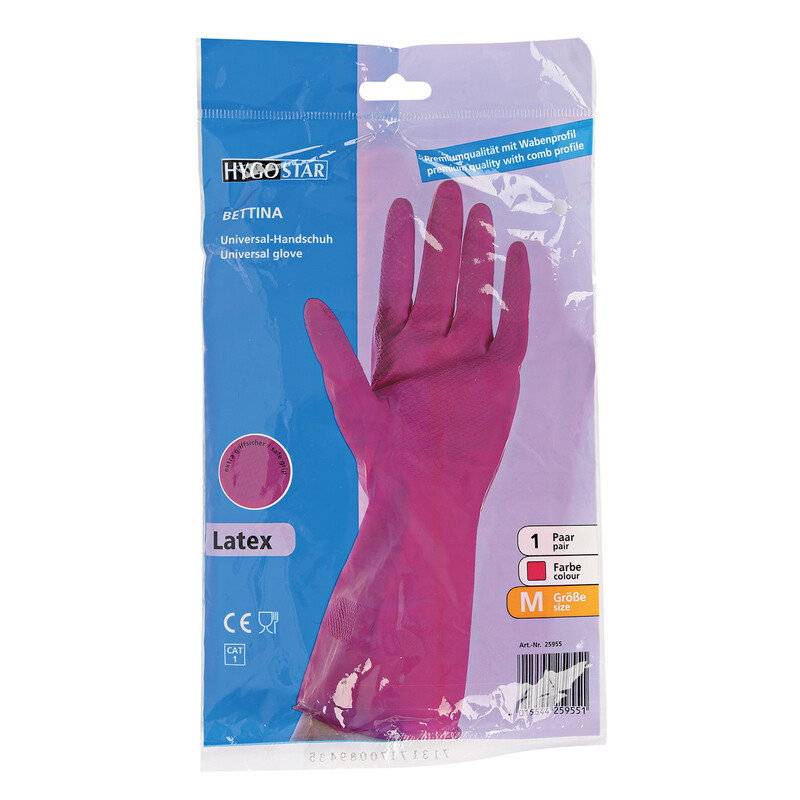 Latexhandsker medium (7&frac12;-8) r&oslash;d 12par/pak
