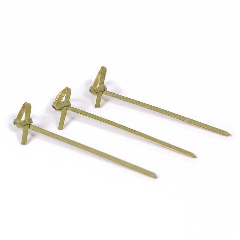Spyd bambus "Loop" 90mm 250stk/pak Tr&aelig;bestik Tr&aelig;spyd pakke a 250 stk