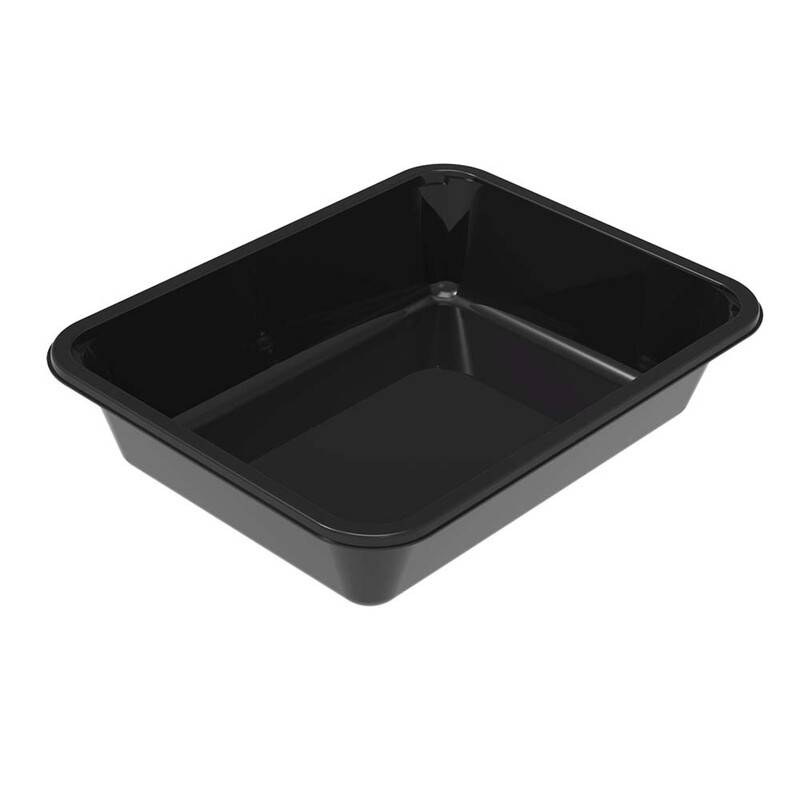 Plastbakke 2227-1D t/ovn HICPET sort 1415ml 360stk/kar