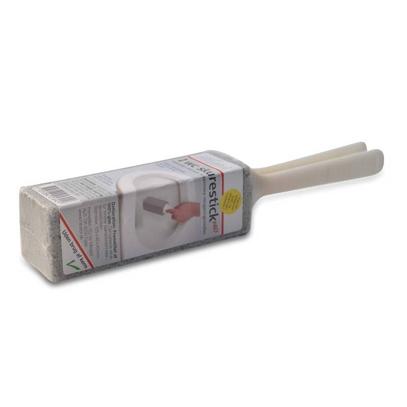 WC skurestick m/h&aring;ndtag 140x140x40mm Toilet opfriskning gr&aring;/hvid
