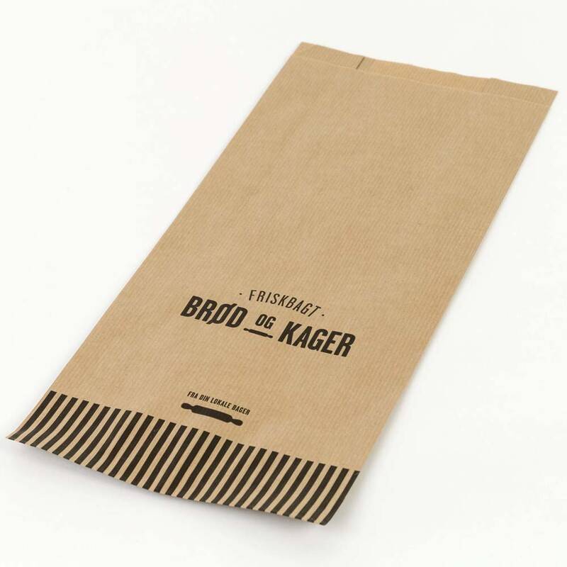 Bagerpose m/sidefals mellem Friskbagt br&oslash;d og kager 500stk/pk