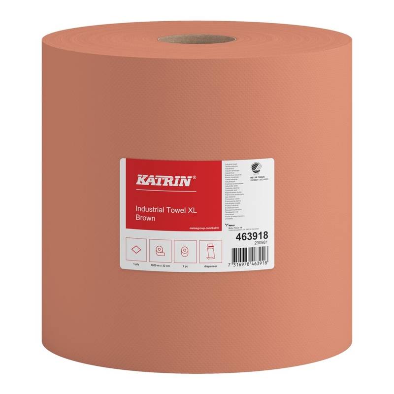 Aft&oslash;rringspapir Katrin XL brun 1-lags 32cmx1000m 1rul