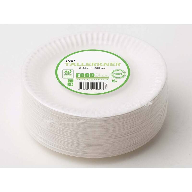 Tallerken kaffe pap 15cm 100stk/pak Rund indvendig diameter 150.0 mm