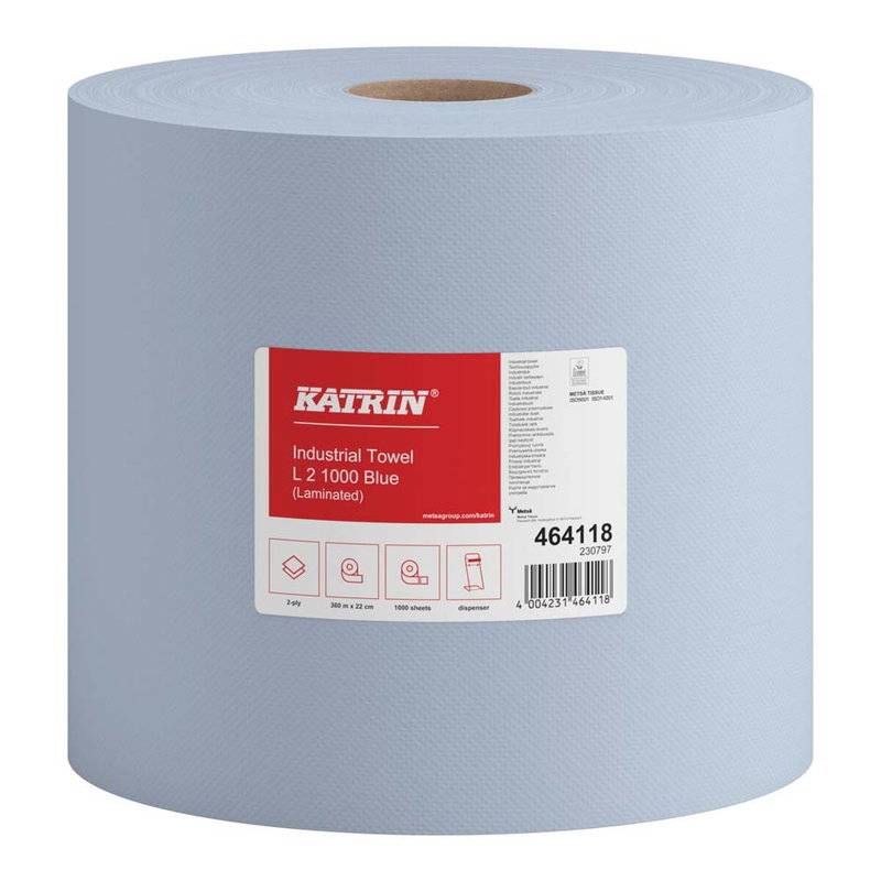 Aft&oslash;rringspapir Katrin L 2-lags 22cmx360m bl&aring; 464118 2rul
