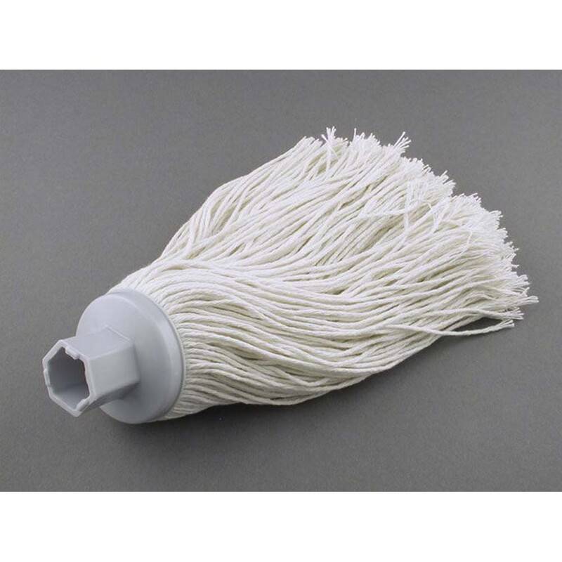 Moppegarn Mery 220g Mopper Yarn mops 220g gr&aring;/hvid
