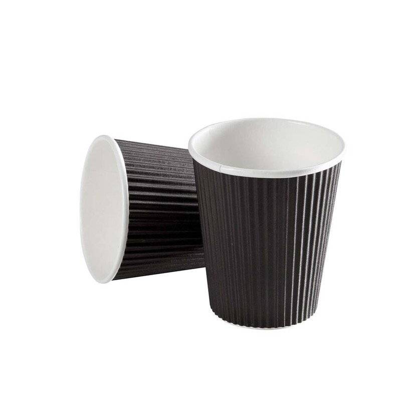 Kaffeb&aelig;ger Espresso 4oz sort line ripple wall pap 960stk/kar