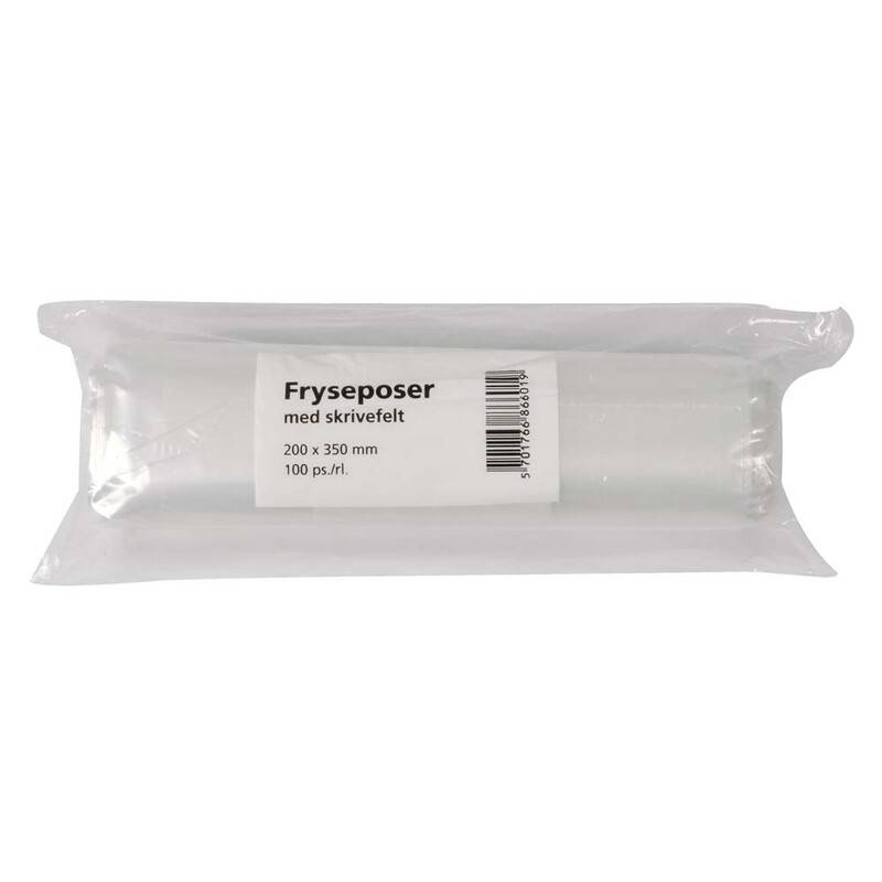 Fryseposer 200x350mm 3l m/skrivefelt 100ps/rul