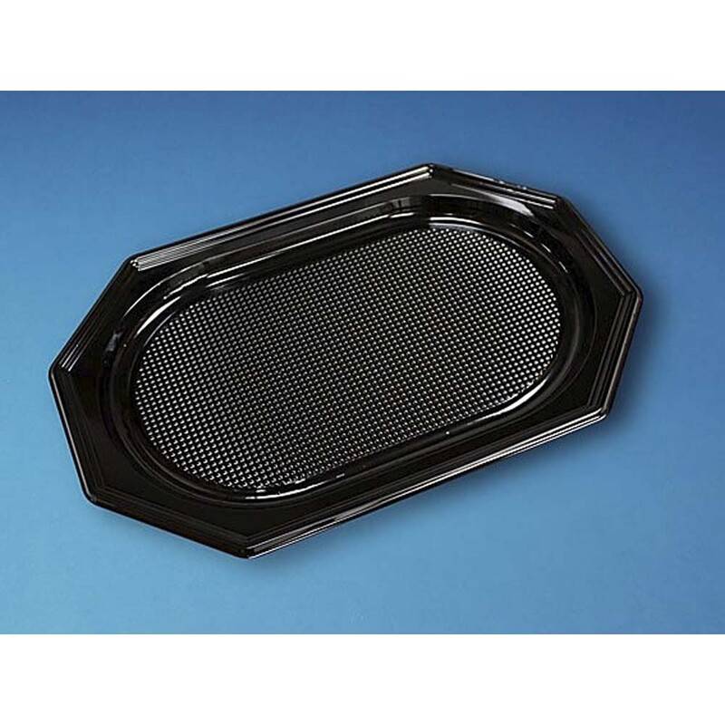 Cateringfad A-PET sort mellem 450&times;300&times;25mm oval 10x10stk/kar
