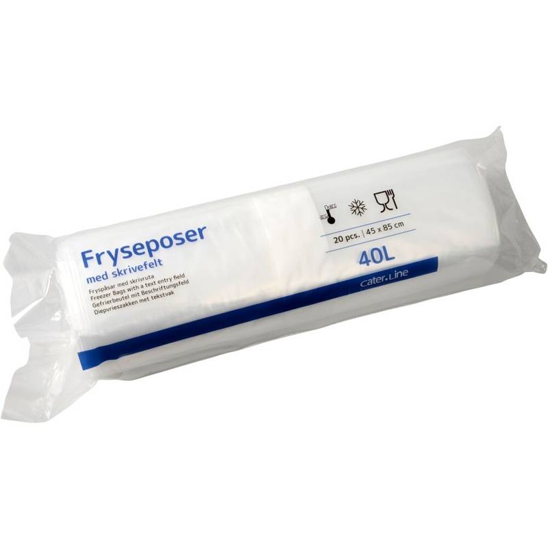 Fryseposer LDPE 40l 45my 450x850mm 20stk/rul