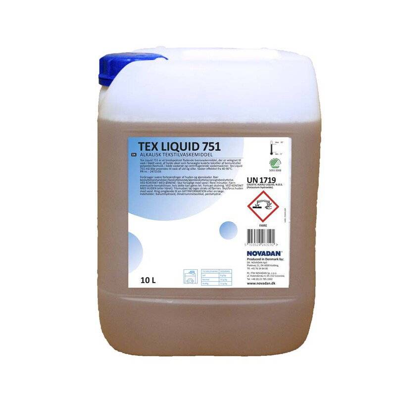 Vaskemiddel Tex Liquid 751 t/t&oslash;jvask 10l