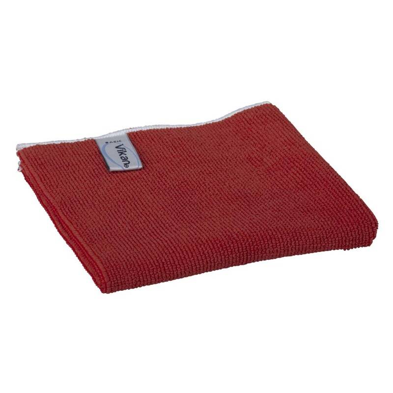 Mikrofiberklud Vikan Basic r&oslash;d 32x32cm 5stk/pak
