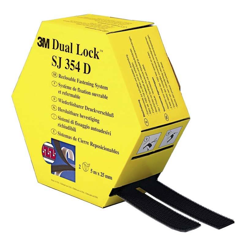 Montageb&aring;nd 3M Dual Lock sort 25mmx5m SJ354D