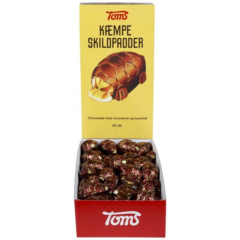 K&aelig;mpeskildpadder Toms 65stk/pak Chokolade pakke med 65 stk