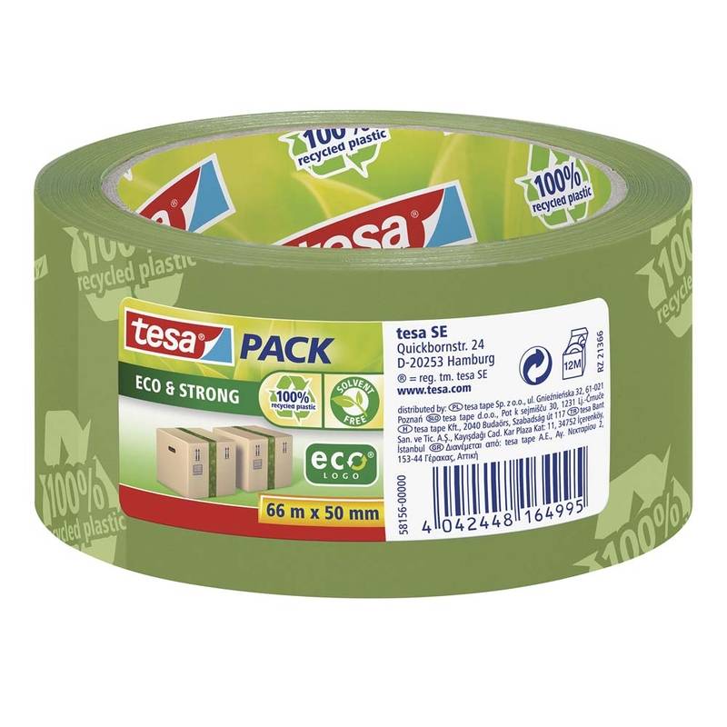 Tape tesa PP ECOLOGO gr&oslash;n 50mmx66m st&oslash;jsvag 58156