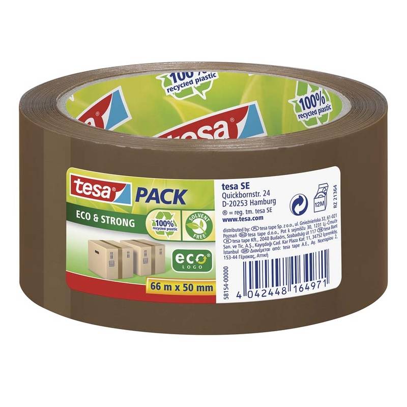 Tape tesa PP ECOLOGO brun 50mmx66m st&oslash;jsvag 58154