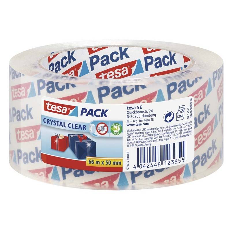 Tape tesa klar 48mmx66m PP 57807 Pakketape TESA 57807 48 mm x 66.00 m