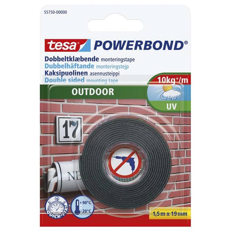 Dobbeltkl&aelig;bende tape montering 19mmx1,5m 55750 Outdoor