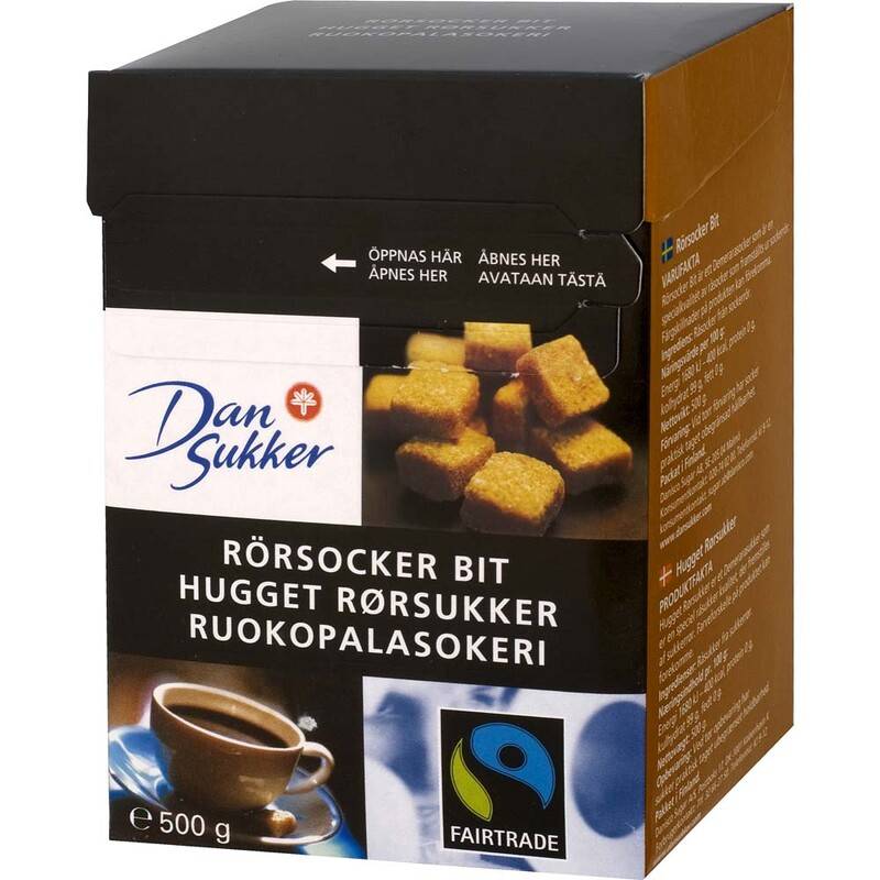 Hugget r&oslash;rsukker 10x500g Cane Sugar Chopped Sugar kasse a 10 x 500 gr