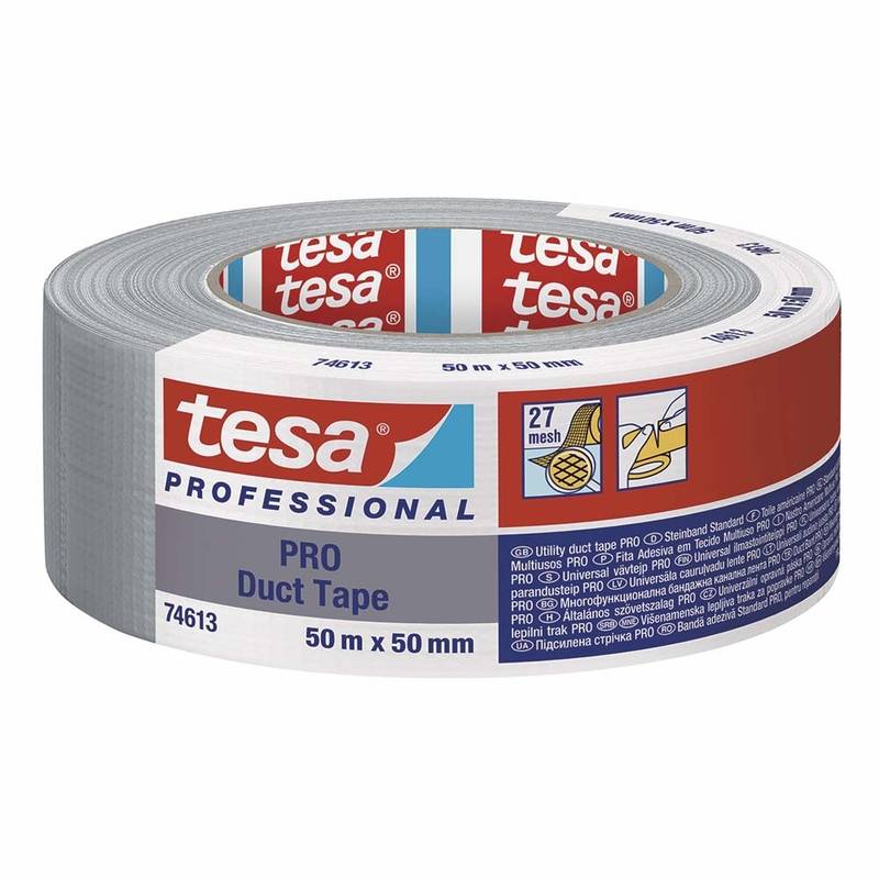 Tape tesa l&aelig;rred gr&aring; 50mmx50m 74613 Duct tape PRO