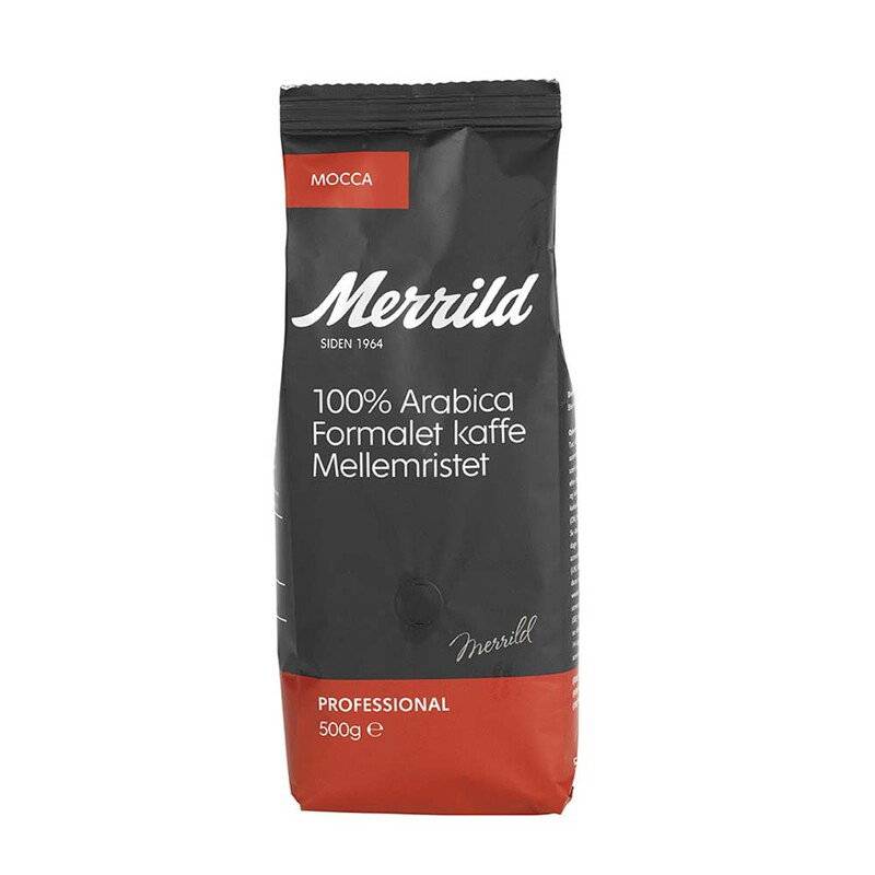 Kaffe Merrild Mocca 500g/ps Kaffe formalet pose a 500gr