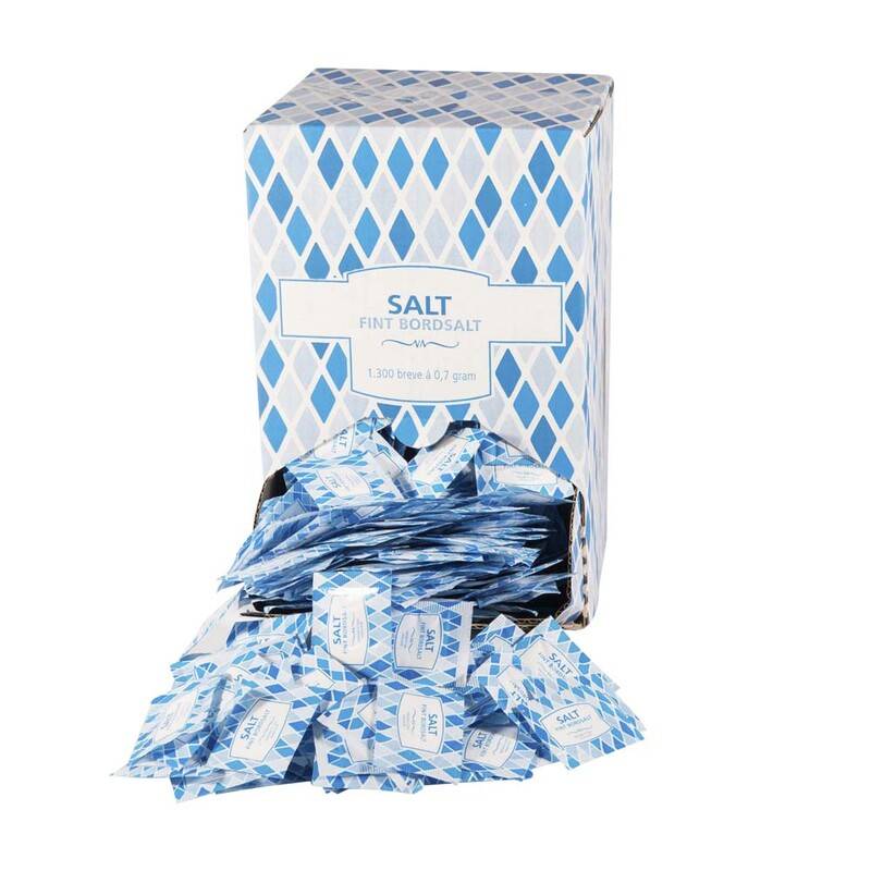 Salt i portionsbreve 1300stk/kar karton a 1300 stk