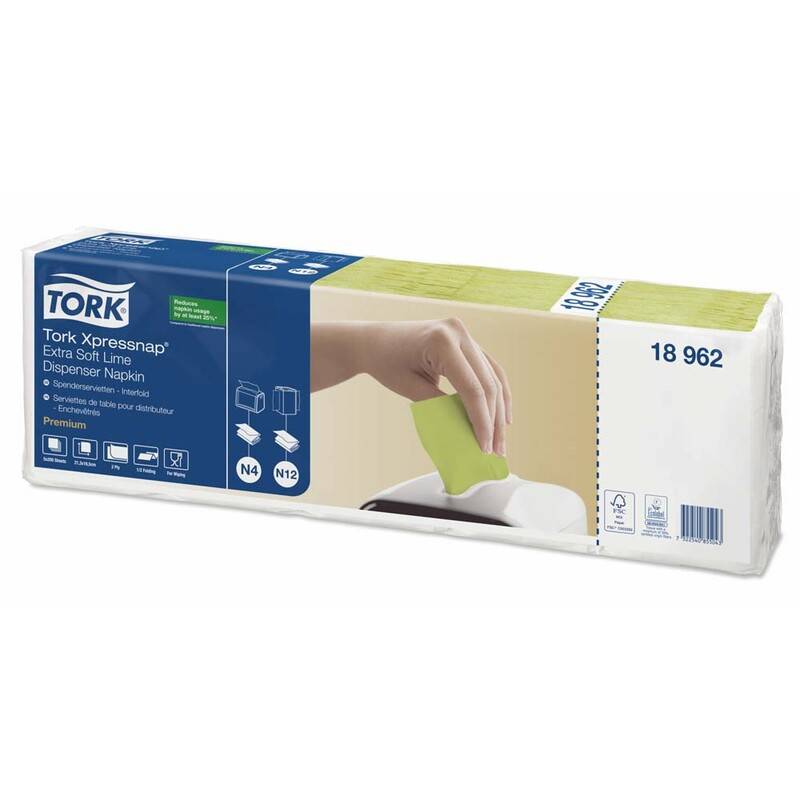 Serviet Tork Xpressnap lime 21,6x16,5cm 2 fold N4 8000stk/pak