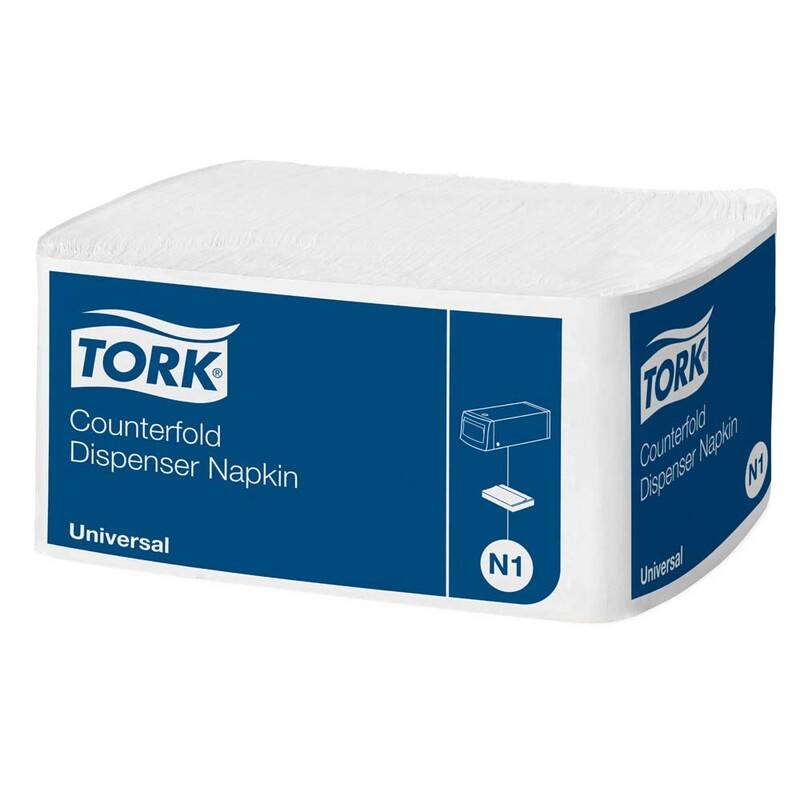 Serviet Counterfold Tork 1-lags hvid 31x32cm 10935 24x300stk