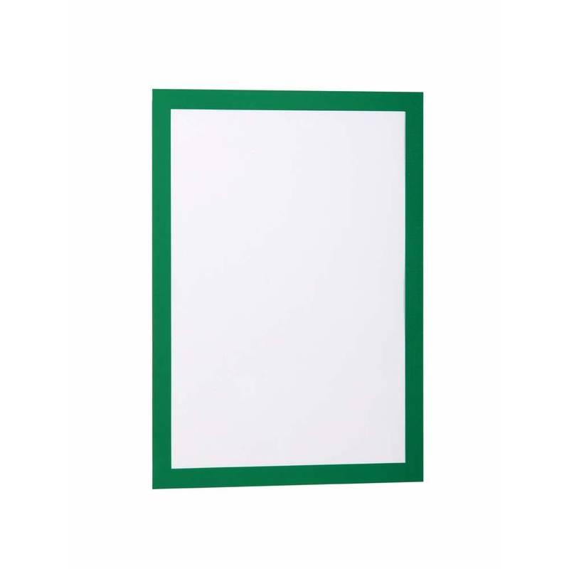 Skilt DURAFRAME&reg; selvkl&aelig;bende A4 m/gr&oslash;n ramme 2stk/pak