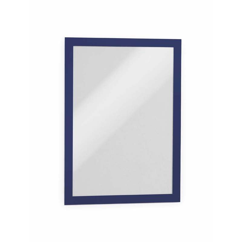 Skilt DURAFRAME&reg; selvkl&aelig;bende A4 m/bl&aring; ramme 2stk/pak