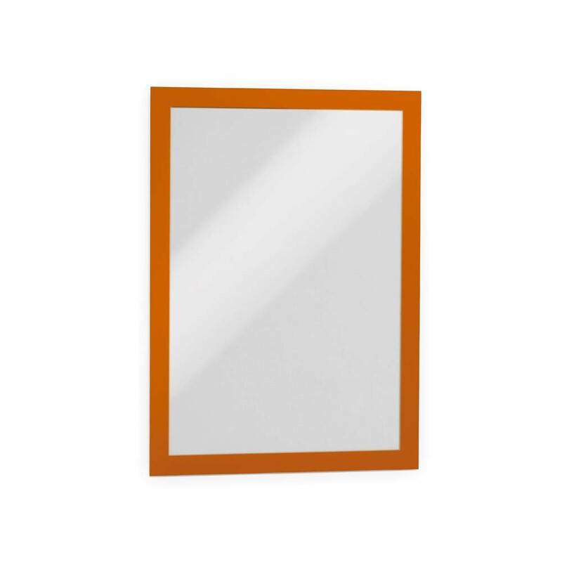 Skilt DURAFRAME&reg; selvkl&aelig;bende A4 m/orange ramme 2stk/pak