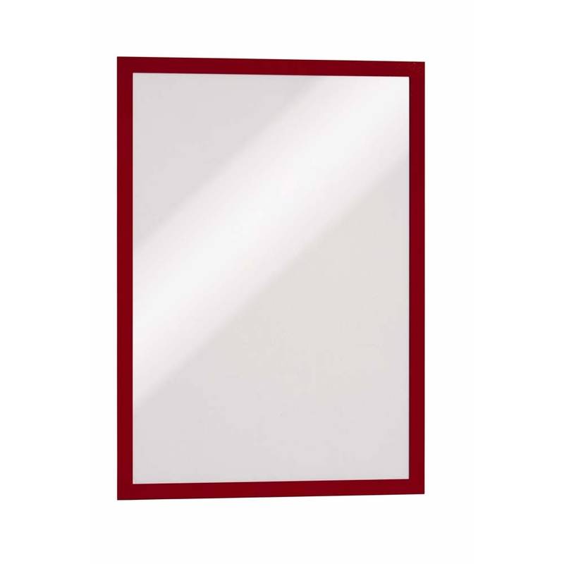 Skilt DURAFRAME&reg; selvkl&aelig;bende A3 m/r&oslash;d ramme 2stk/pak