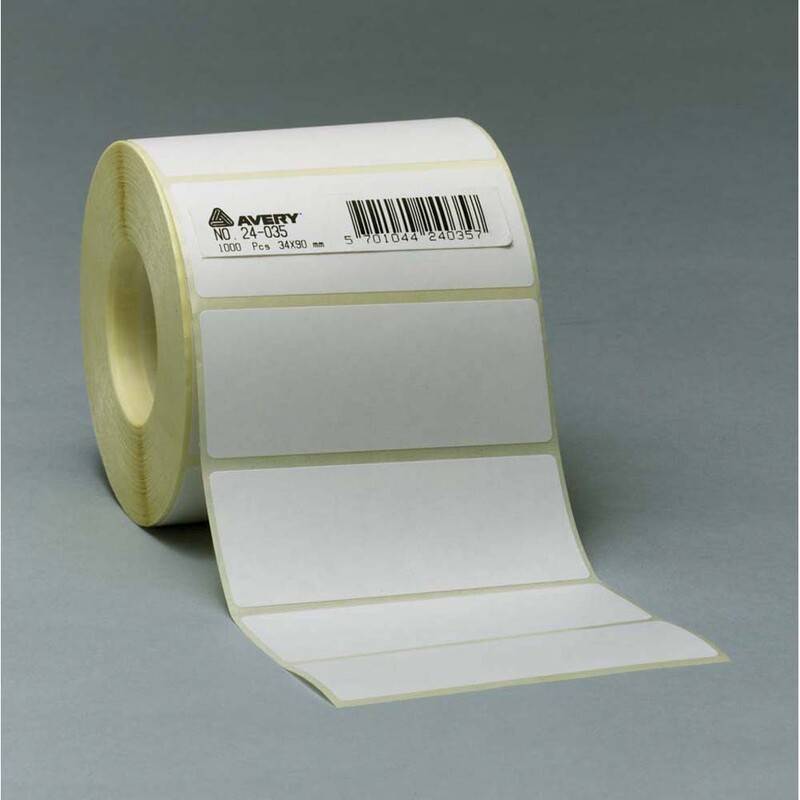 Etiket p&aring; rulle 25x50mm 24-026 1000stk/rul