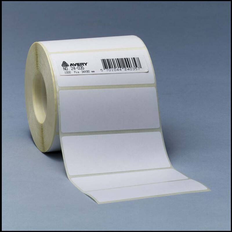 Etiket p&aring; rulle 50x102mm 24-038 1000stk/rul