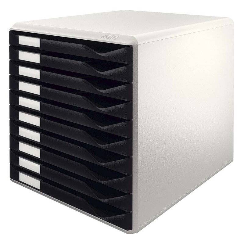 Skuffekabinetter Leitz sort m/10-skuffer 29,1x29,1x35,2cm