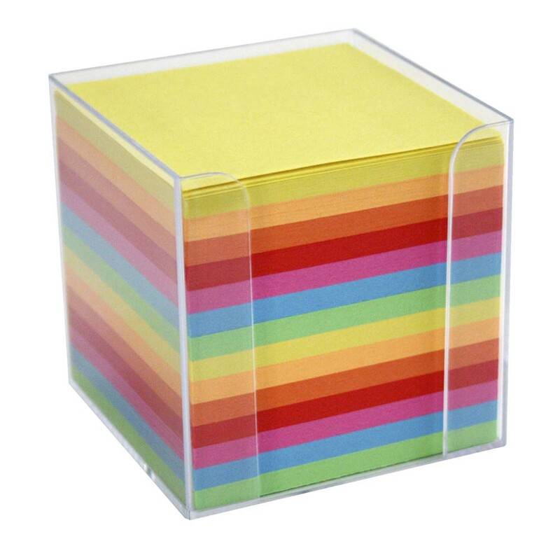 Kubusdispenser kul&oslash;rt Folia 700ark 9,5x9,5x9,5 cm