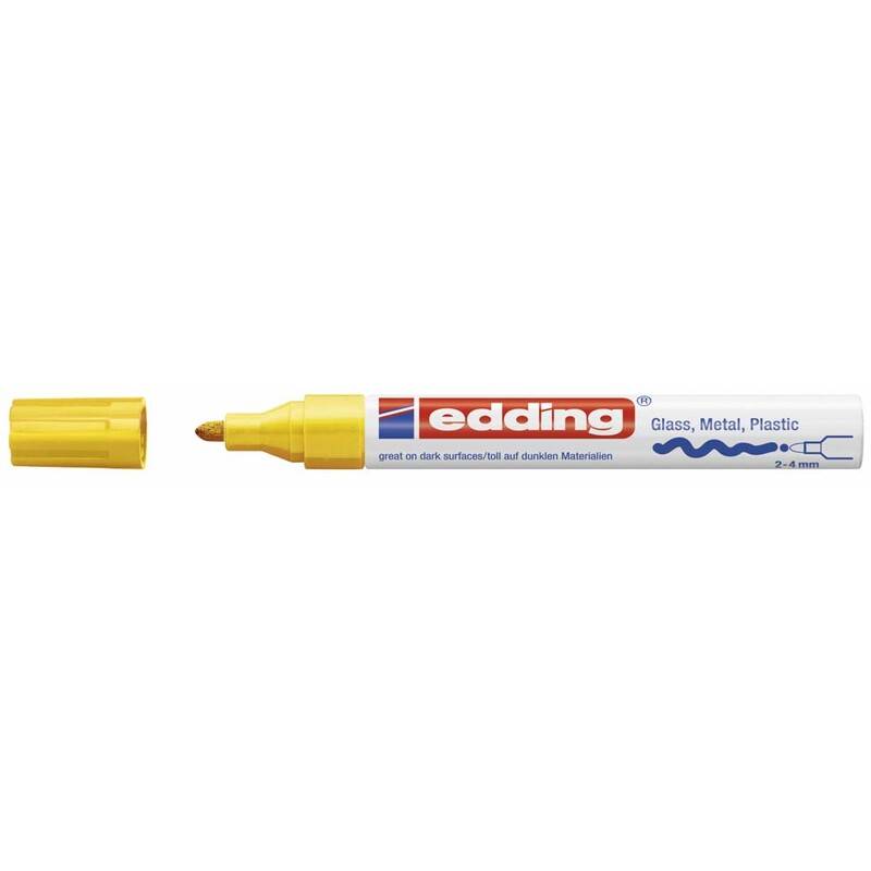 Paint marker - Edding 750 permanent gul 2-4mm rund spids