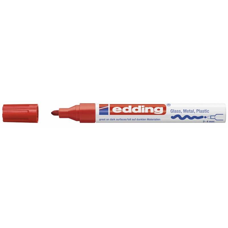 Paint marker Edding 750 permanent r&oslash;d 2-4mm rund spids