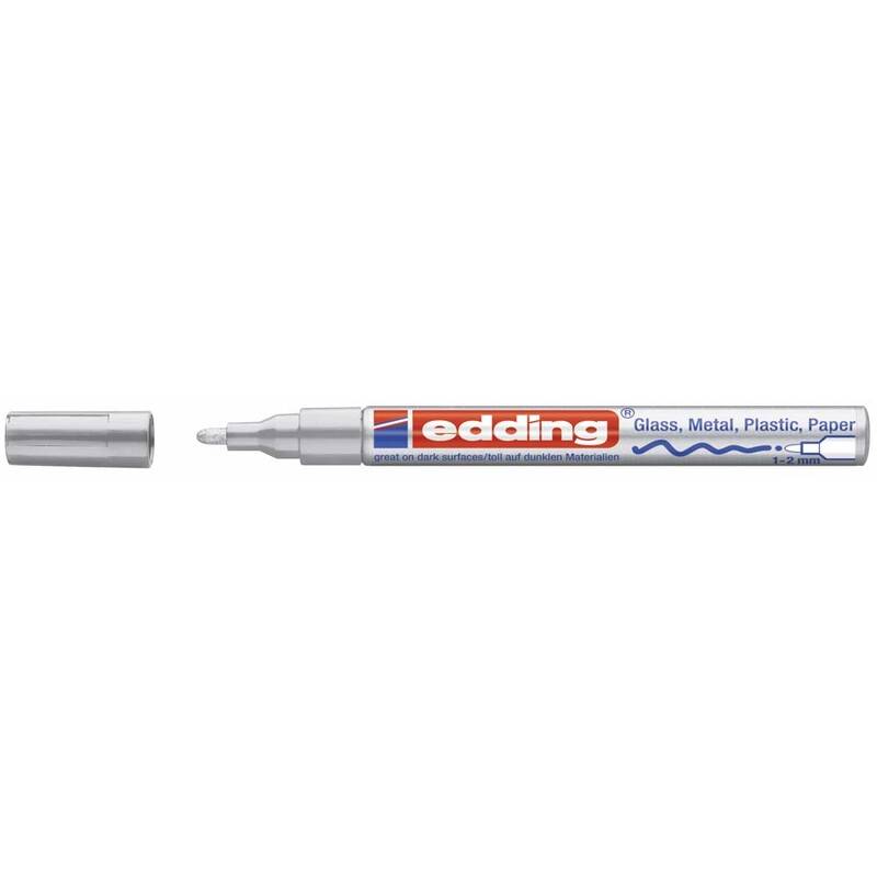 Paint marker Edding 751 permanent s&oslash;lv rund spids 1-2mm