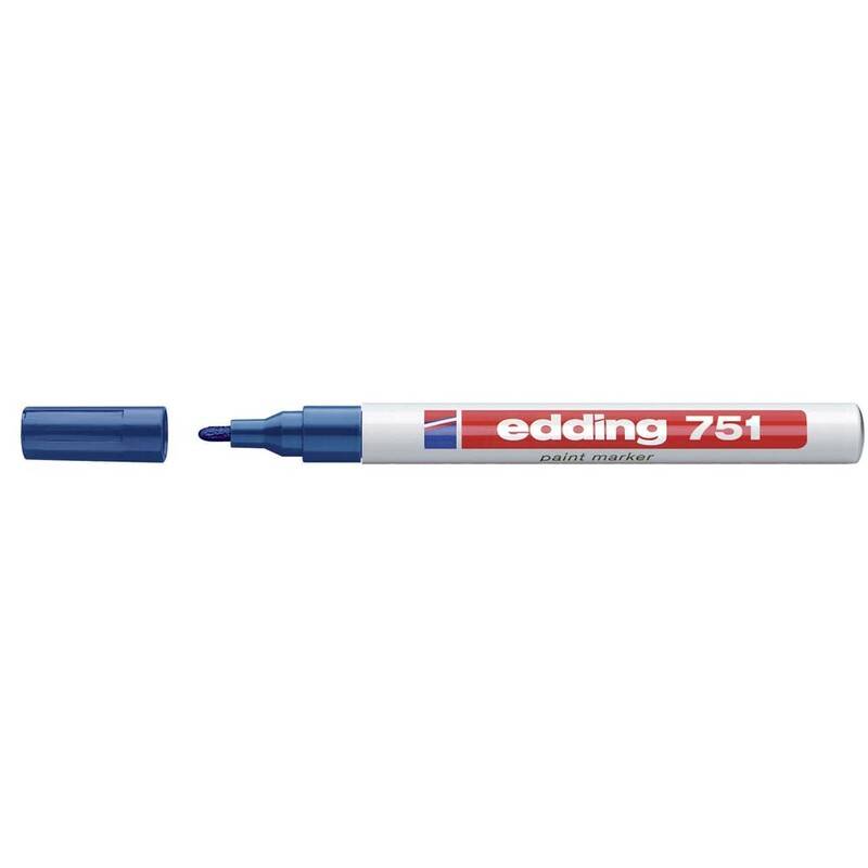 Paint marker Edding 751 permanent bl&aring; rund spids 1-2mm