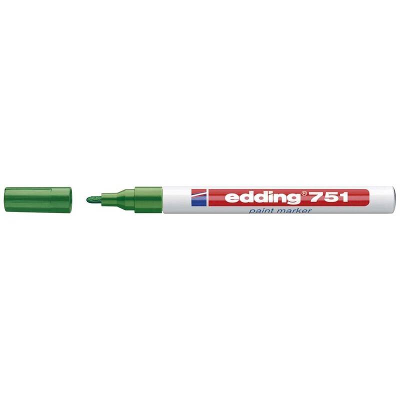 Paint marker Edding 751 permanent gr&oslash;n rund spids 1-2mm