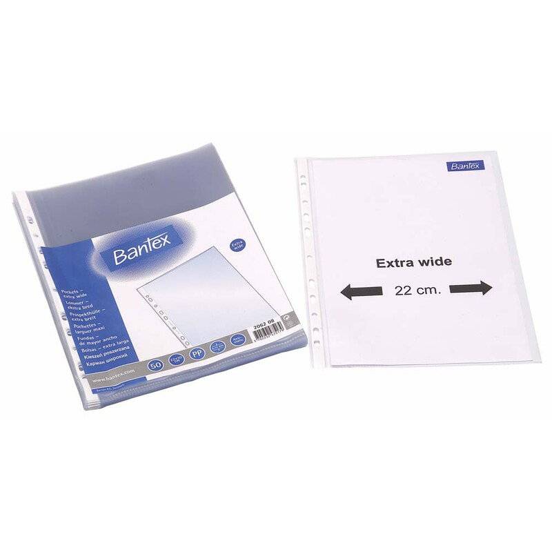 Plastlomme Bantex A4+ 0,10mm pr&aelig;get 50stk/pak