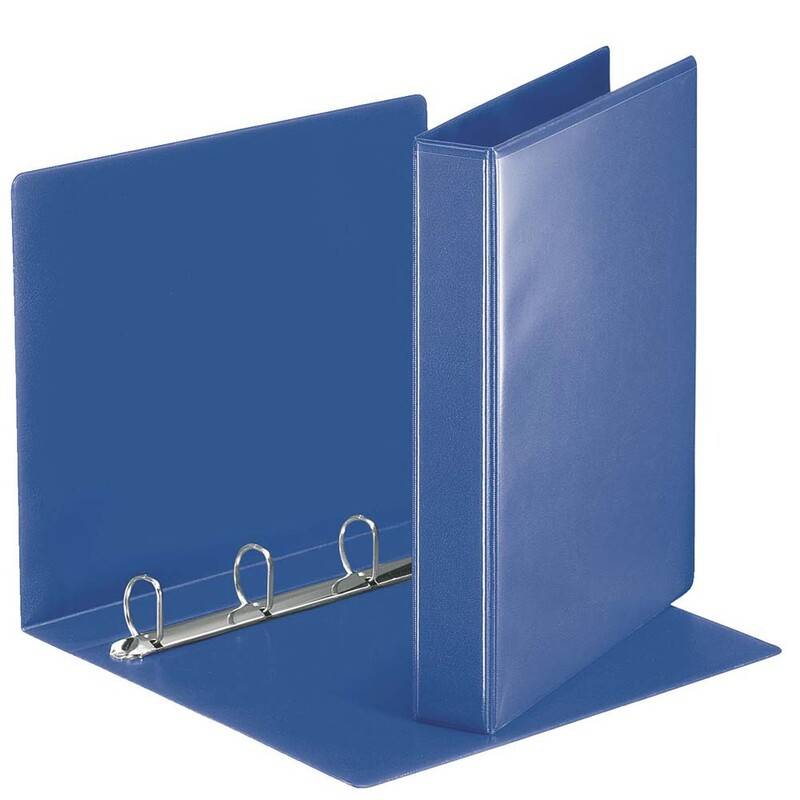 Hobbymappe Esselte bl&aring; 30mm A4 m/lomme 4-rings D-mekanisme