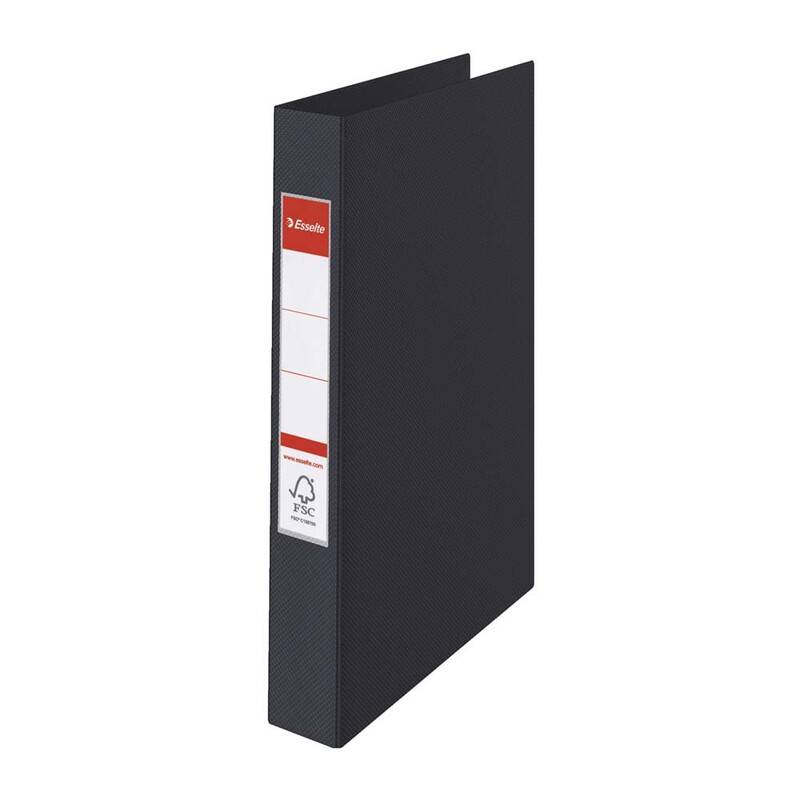 Ringbind Esselte PP sort A4 25mm 4-rings O-mekanisme