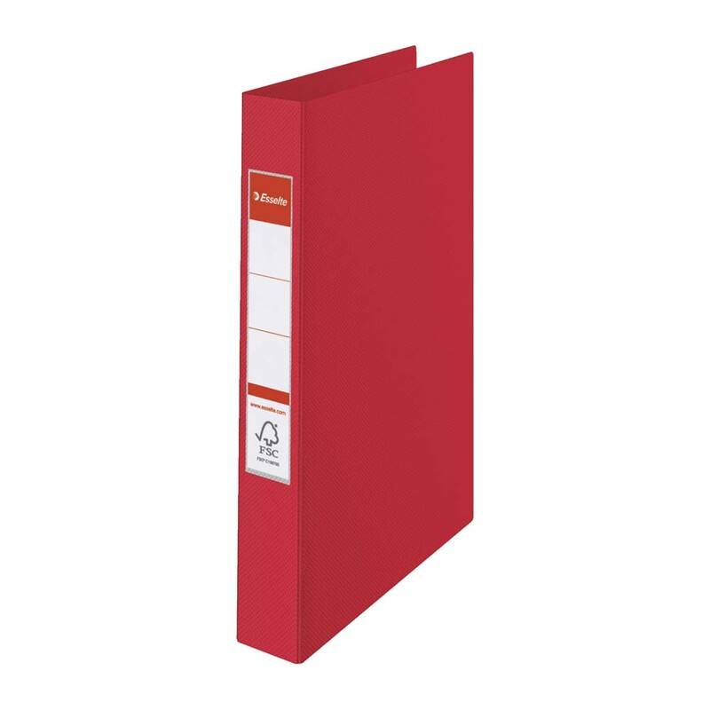 Ringordner Esselte A4 25mm 4RR m/etiket r&oslash;d