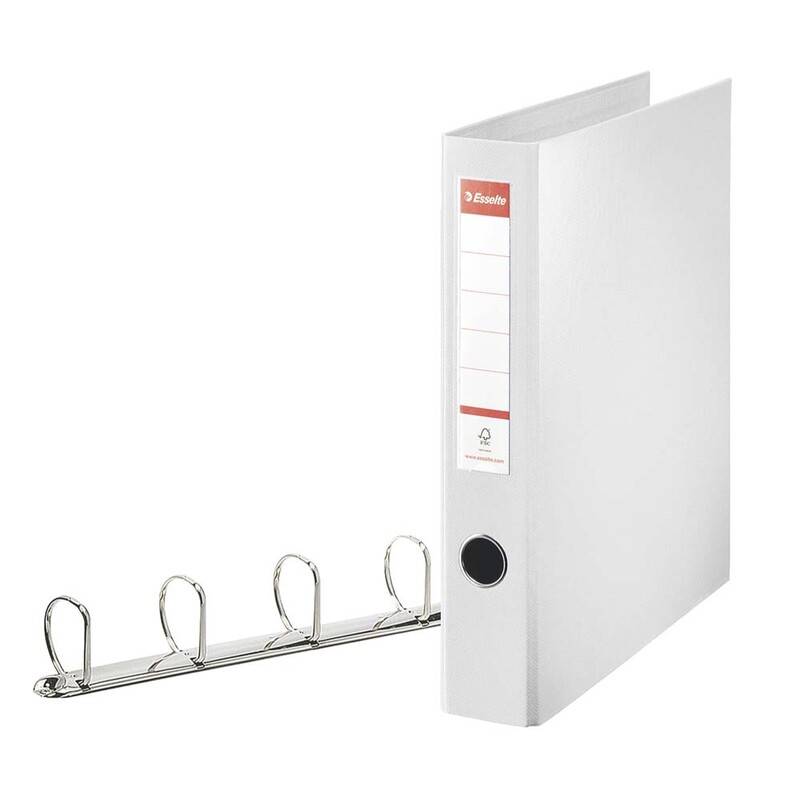 Ringordner Esselte A4 4DR/40mm hvid 210x297mm antal ringe: 4