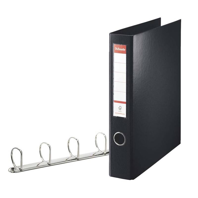 Ringordner Esselte A4 4DR/40mm sort 210x297mm antal ringe: 4