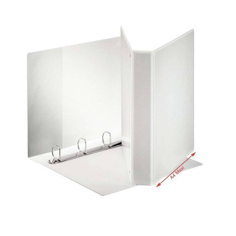 Hobbymappe Esselte Maxi hvid 30mm 4-rings D-mek. 55293