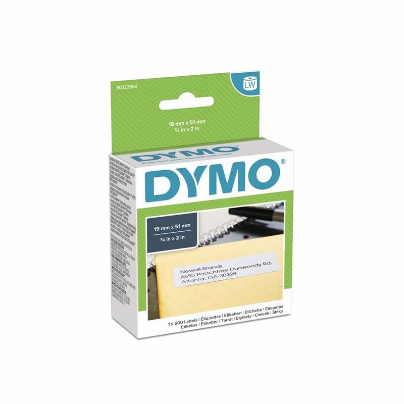 Universaletiketter DYMO hvid 19x51mm 500stk/rul 11355