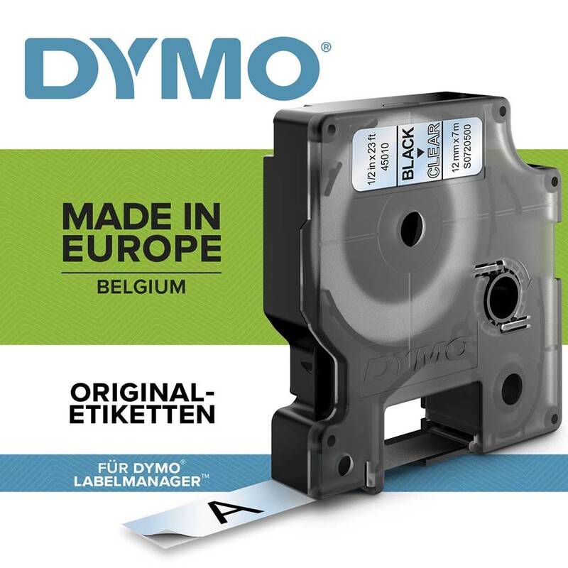 Labeltape DYMO D1 43610 S0720770 6mmx7m sort p&aring; klar