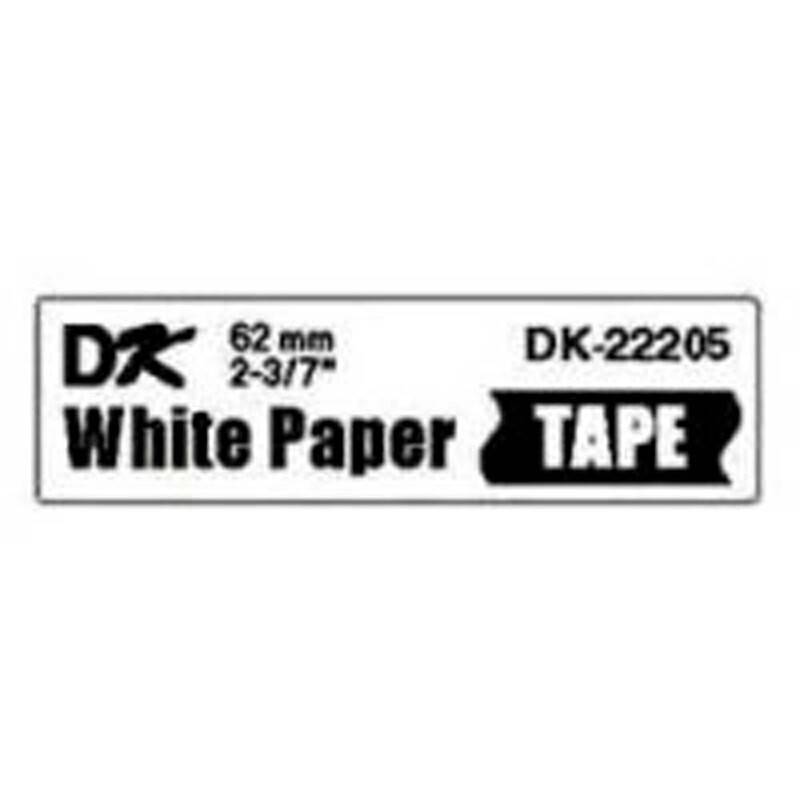 Label Brother hvid DK-22205 62mmx30,48m sort p&aring; hvid